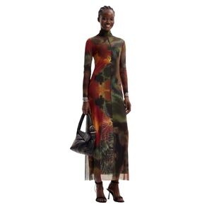 Desigual Multicolor Long Sleeve Maxi Dress